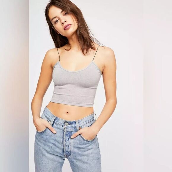 NWOT Free People Intimately Grey Brami Cropped Tank & Seamless Size XS/S     373 - Picture 1 of 3
